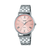 Casio, Women’s Watch Analog, Pink Dial Silver Stainless Steel, LTP-B110D-4AVDF